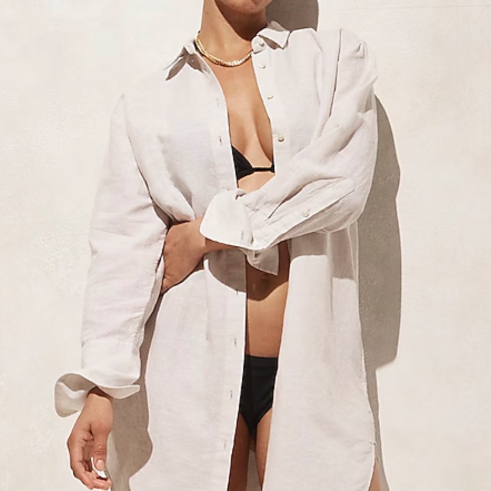 Relaxed-fit beach shirt in linen-cotton blend